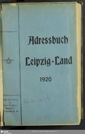 1920: Adressbuch Leipzig-Land
