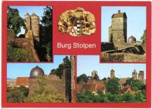 Stolpen. Burg 4-tlg. rote Umrandung