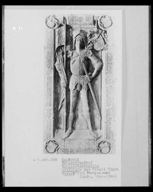 Grabplatte des Virgil Überäckert, verstorben 1532