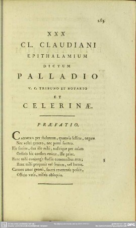 30. 31 Epithalamium Palladii c. praef.