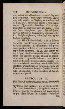 278-288, Articulus III. Quis sensus sit verborum formae hujus Sacramenti?