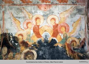 Die Ausmalung der Kirche der Erzengel : Erzengel und die Geburt und die Taufe Christi : Die Geburt Christi