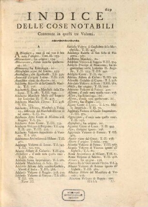 Dissertazioni Sopra Le Antichità Italiane, [4]. Indice Delle Cose Notabili
