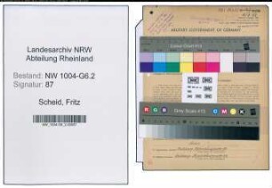 Entnazifizierung Fritz Scheid , geb. 14.04.1907 (Abtl.Leiter)