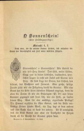 O Sonnenschein! : Predigten über freie Texte von Justus Ruperti