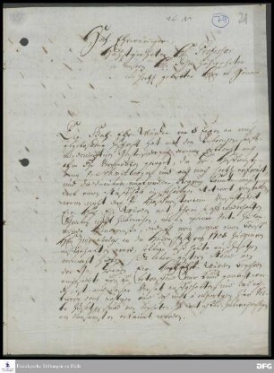 Brief von Christian Wendt an August Hermann Francke.