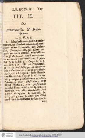 LIB. IV. TIT. II. De Procuratoribus & Defensoribus