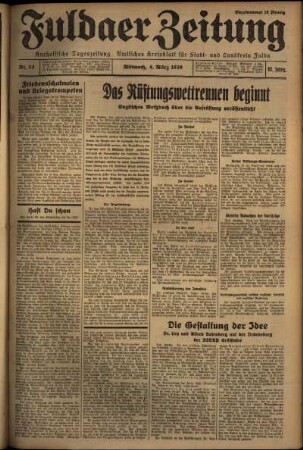 Erste Ausgabe vom Mittwoch, den 04. März 1936.