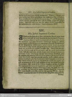 XIV. Alia Iudici Superioris Censura