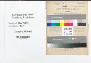 Entnazifizierung Roland Claasen , geb. 08.06.1920 (Polizeibeamter)