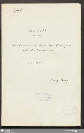 Bericht über eine Studienreise durch die Ostalpen und Dalmatien - 18.7398 4.