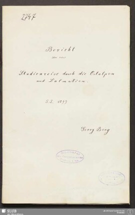 Bericht über eine Studienreise durch die Ostalpen und Dalmatien - 18.7398 4.