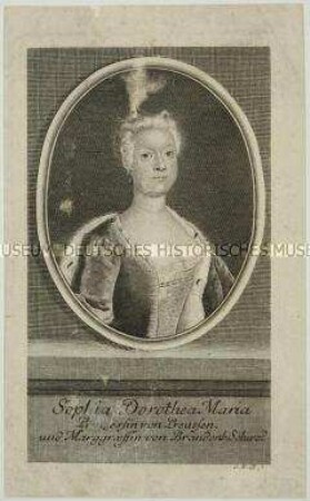 Ovales Hüftbildnis der Sophie Dorothea Marie Markgräfin von Brandenburg-Schwedt