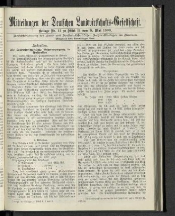 Beilage Nr. 11 zu Stück 11 vom 5. Mai 1900.