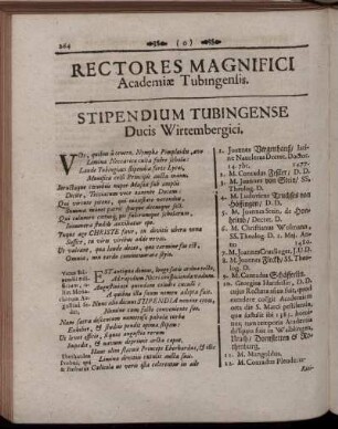 Rectores Magnifici Academiæ Tubingensis.