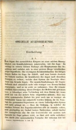 Grundriß der gesammten Augenheilkunde, 2. Specielle Augenheilkunde