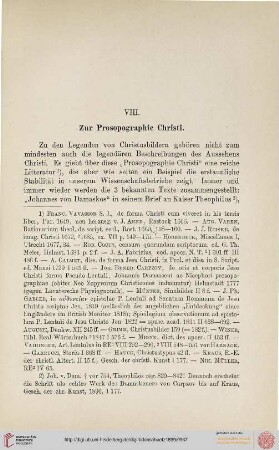 Beilage VIII: Zur Prosopographie Christi