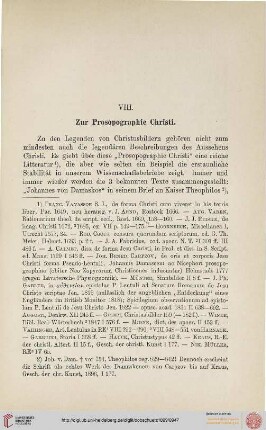 Beilage VIII: Zur Prosopographie Christi