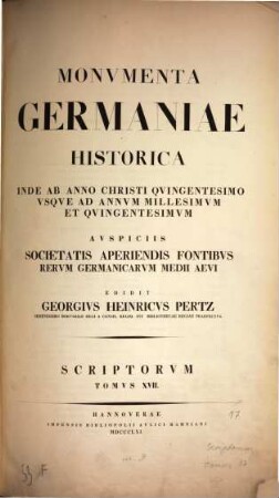Monumenta Germaniae Historica : inde ab anno Christi quingentesimo usque ad annum millesimum et quingentesimum. 17, Annales aevi Suevici