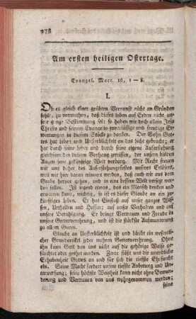 Am ersten heiligen Ostertage