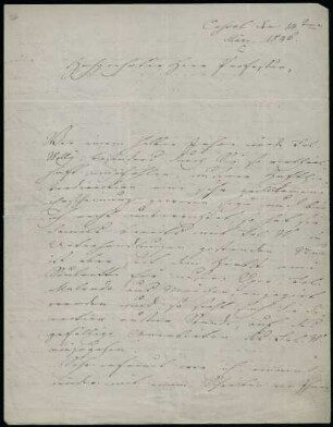 Brief von Louis Spohr an Ludwig Bischoff