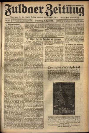 Ausgabe vom Donnerstag, den 26. April 1928.