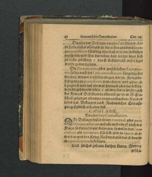 Caput XXIX. Von der litis Contestation.