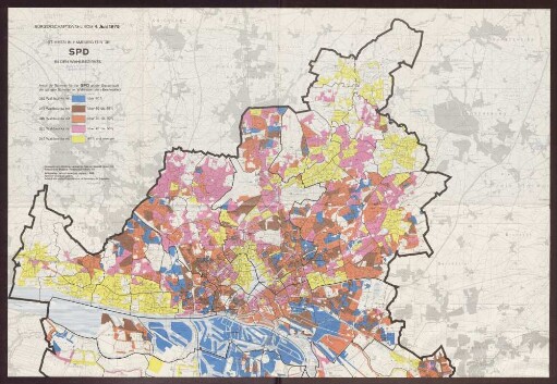 Bürgerschaftswahl vom 4.Juni 1978 - Stimmen in Hamburg für die SPD in den Wahlbezirken