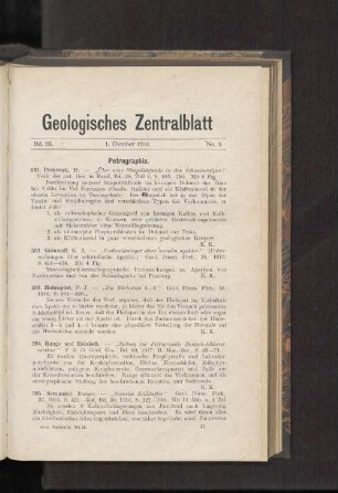 1. Oktober 1918. No. 9.