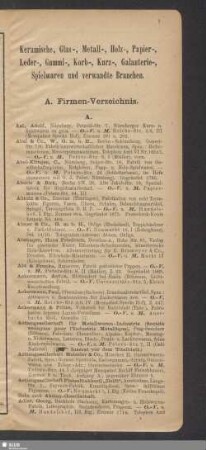 Keramische, Glas-, Metall-, Kurz-, Galanterie-, Spielwaren und verwandte Branchen