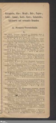 Keramische, Glas-, Metall-, Kurz-, Galanterie-, Spielwaren und verwandte Branchen