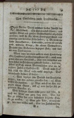 Von Condolenz- und Trostbriefen.