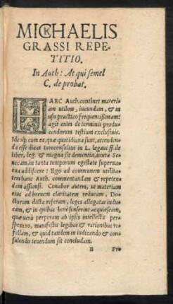 Haec Auth. continet materiam utilem ...