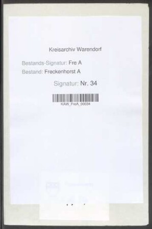 Grundsteuer von schatzbaren Erben und Kotten, Stadt bzw. Wigbold Freckenhorst
