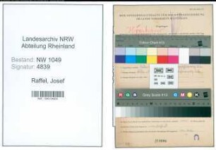 Entnazifizierung Josef Raffel , geb. 09.02.1898 (Lehrer)
