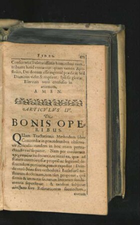 Articulus IV. De Bonis Operibus.