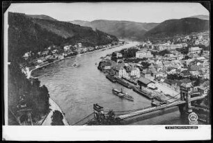 Blick auf Tetschen an der Elbe mit Elbbrücke