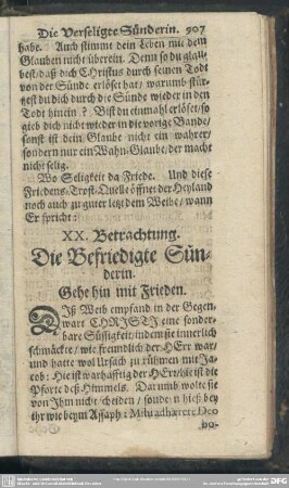 XX. Betrachtung. Die Befriedigte Sünderin