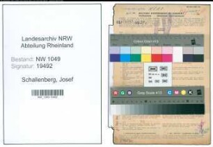 Entnazifizierung Josef Schallenberg , geb. 22.01.1897 (Bahnbeamter)