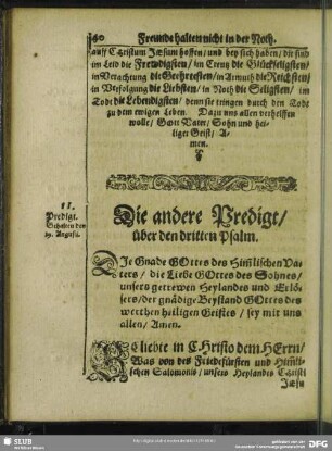 Die andere Predigt, uber den dritten Psalm