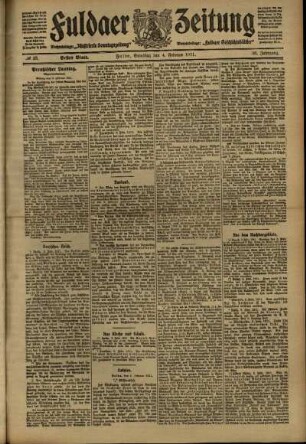 Erste Ausgabe vom Samstag, den 04. Februar 1911.
