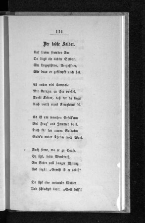 Der todte Soldat.