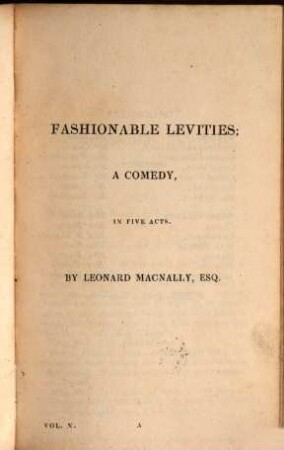 The modern theatre : a collection of successful modern plays, as acted at the theatres royal, London ; in ten volumes. 10, Fashionable levities. Which is the man?- Time's a tell-tale. What is she? Life of a day