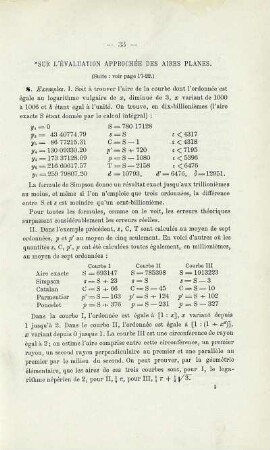 SUR L´ÉVALUATION APPROCHÉE DES AIRES PLANES.