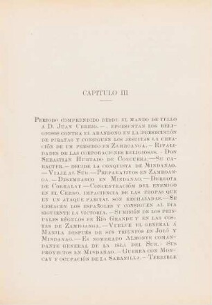 Capítulo III. Período comprendido desde el Mando de Tello á D. Juan Cerezo. - ...