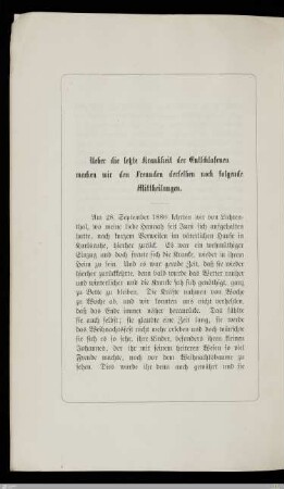 Über die letzte Krankheit der Entschlafenen ...
