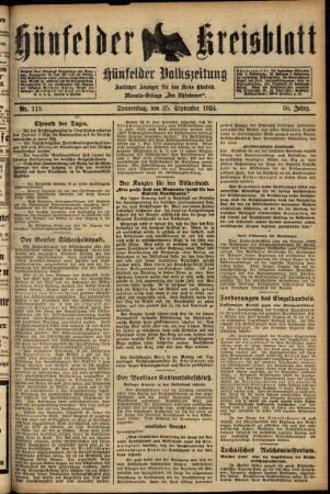 Ausgabe vom Donnerstag, den 25. September 1924.