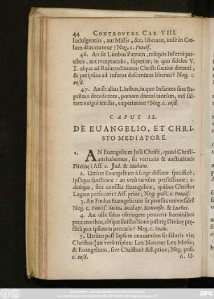Caput IX. De Evangelio, Et Christo Mediatore.