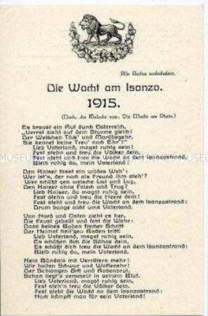 Postkarte mit anti-italienischem Lied