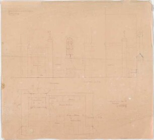 Bestelmeyer, German; Bamberg (Bayern); Ev. Erlöserkirche - Seiteneingang (Grundriss; Ansicht; Schnitt)
